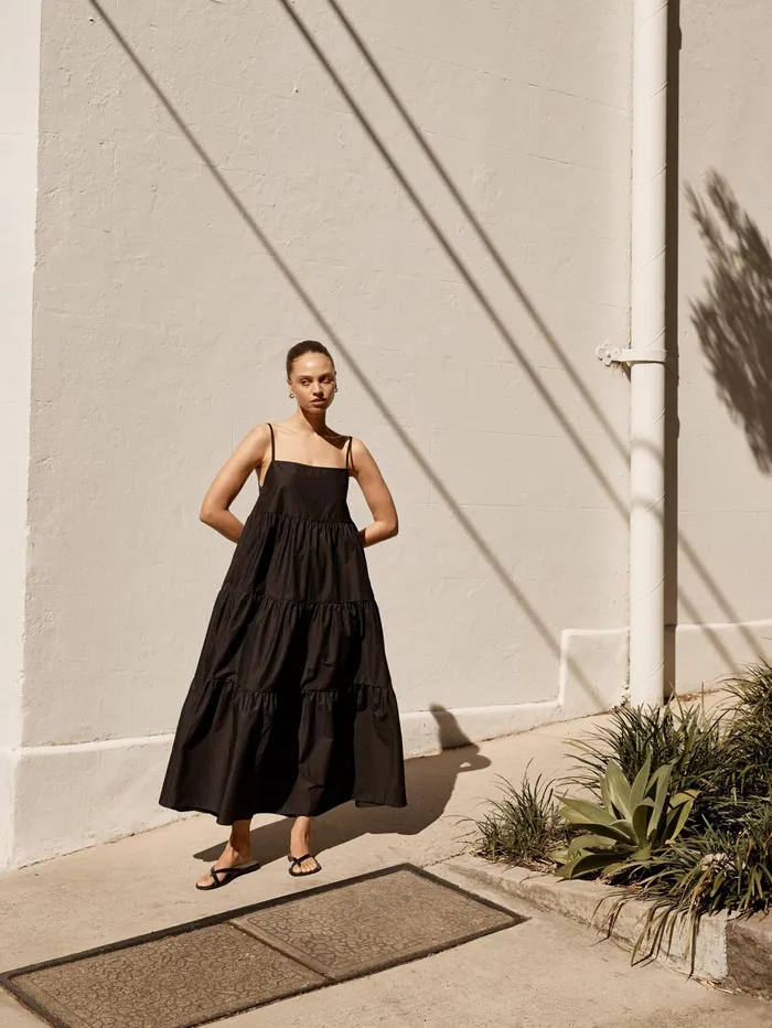 Women Matteau 8211 Tiered Sundress In Black The UNDONE Dresses