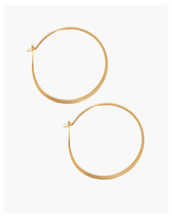 Women Melissa Joy Manning 14k Gold 15034 Round Hoop Earrings Gold Madewell Fine Jewelry