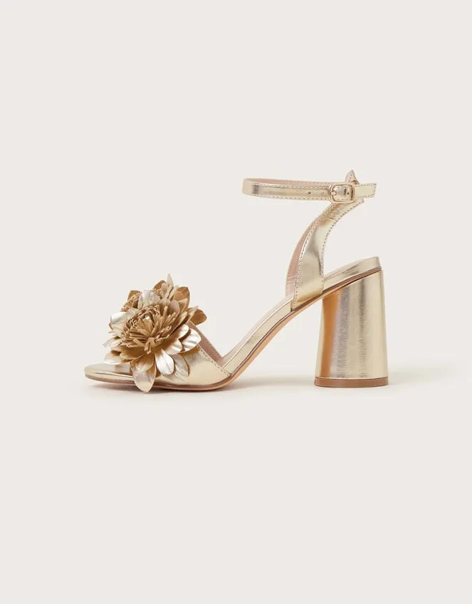 Women Metallic Corsage Heels Gold Monsoon Sandals