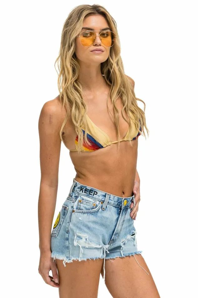 Women MID RISE ROCKER COWGIRL CUTOFF KEEP SMILING JEAN SHORTS 8211 SUPER LIGHT Aviator Nation Shorts Women MID RISE ROCKER COWGIRL CUTOFF KEEP SMILING JEAN SHORTS 8211 SUPER LIGHT Aviator Nation Shorts