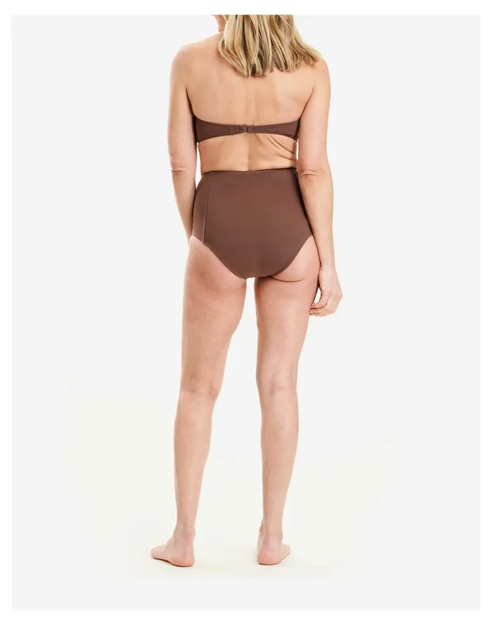Women MOLOCO Coco High Waist Bikini Bottom With Power Mesh Brown Madewell Swim Women MOLOCO Coco High Waist Bikini Bottom With Power Mesh Brown Madewell Swim