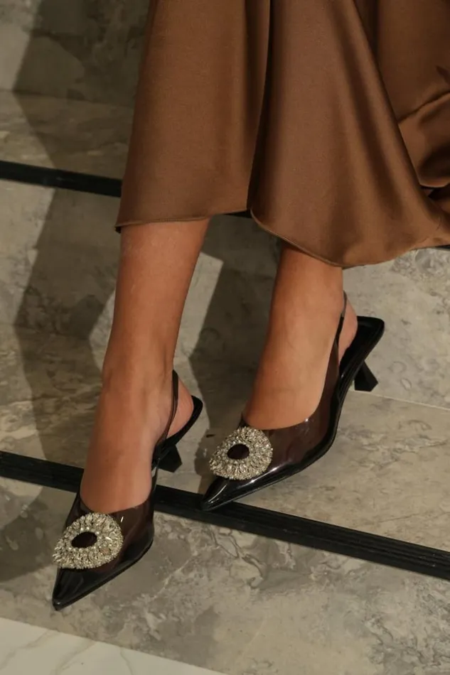 Women Mules Noires Talons Black Brentiny Paris Heels