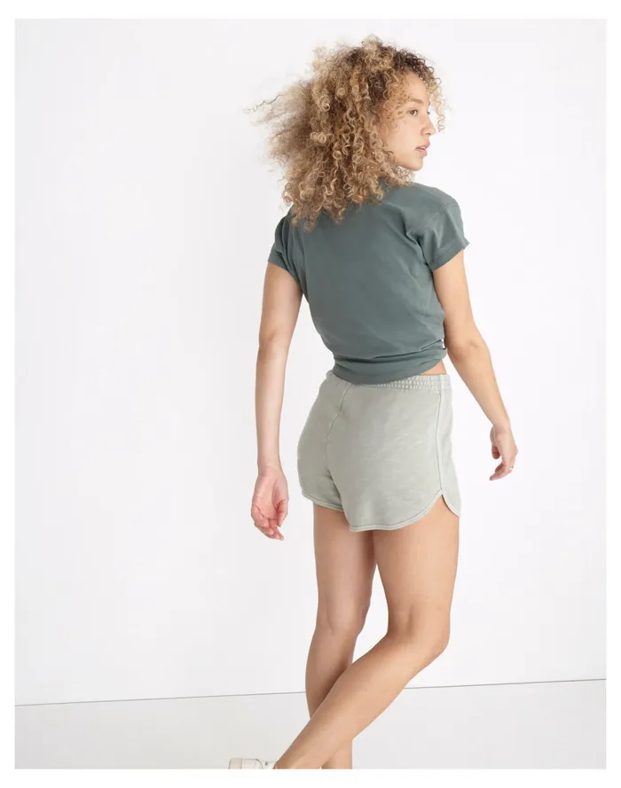 Women MWL Curved Hem Sweatshorts Frosted Willow Madewell MWL Athleisure Women MWL Curved Hem Sweatshorts Frosted Willow Madewell MWL Athleisure