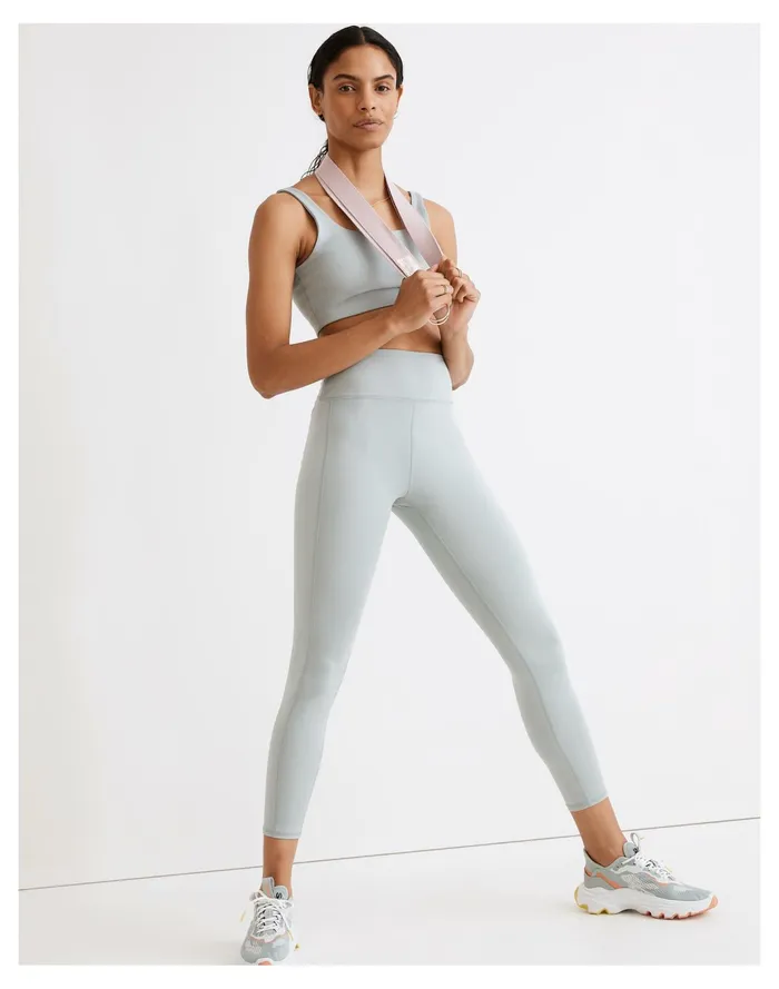 Women MWL Flex High Rise 25034 Leggings Blue Horizon Madewell Activewear