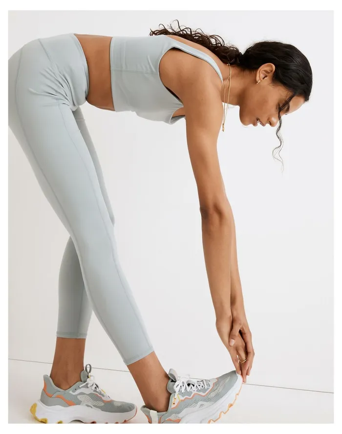 Women MWL Flex Square Neck Sports Bra Blue Horizon Madewell Activewear Women MWL Flex Square Neck Sports Bra Blue Horizon Madewell Activewear