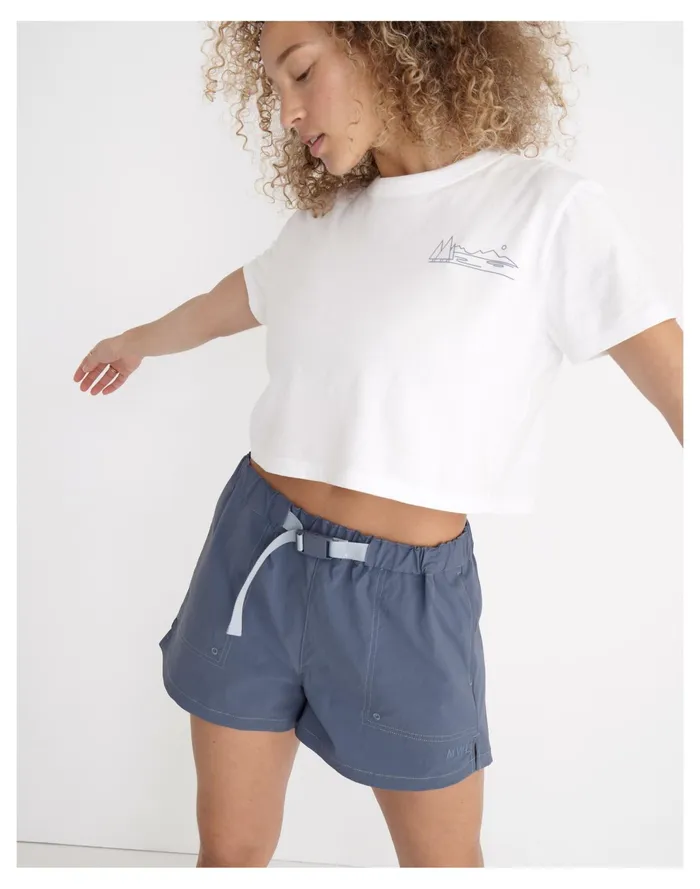 Women MWL Hikerscape Crop Tee Eyelet White Madewell Activewear