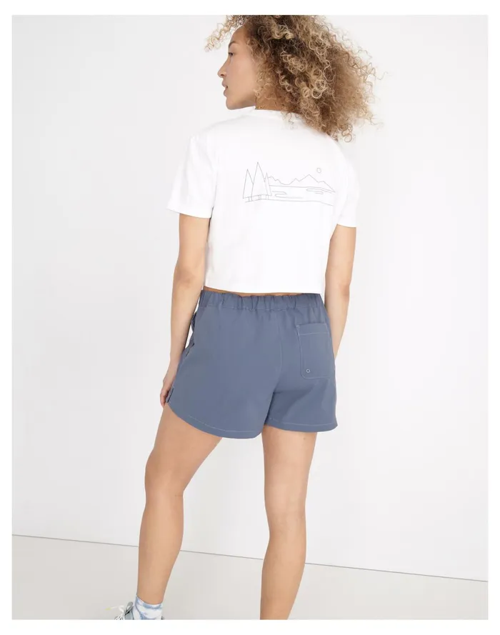 Women MWL Hikerscape Crop Tee Eyelet White Madewell Activewear Women MWL Hikerscape Crop Tee Eyelet White Madewell Activewear
