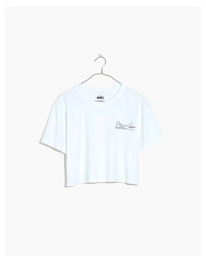 Women MWL Hikerscape Crop Tee Eyelet White Madewell Activewear Women MWL Hikerscape Crop Tee Eyelet White Madewell Activewear