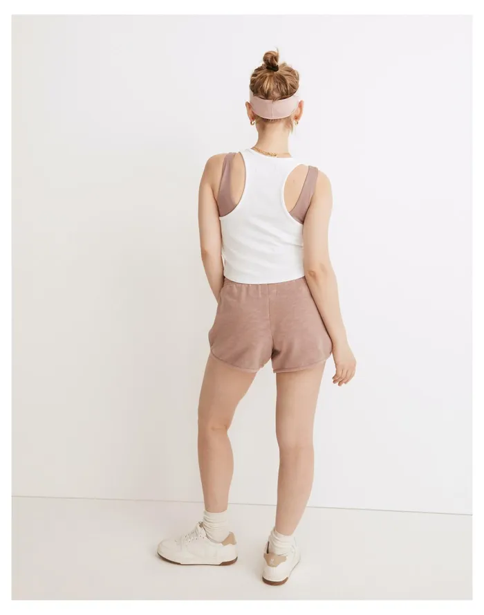 Women MWL Ribbed Split Neck Crop Tank Eyelet White Madewell Activewear Women MWL Ribbed Split Neck Crop Tank Eyelet White Madewell Activewear