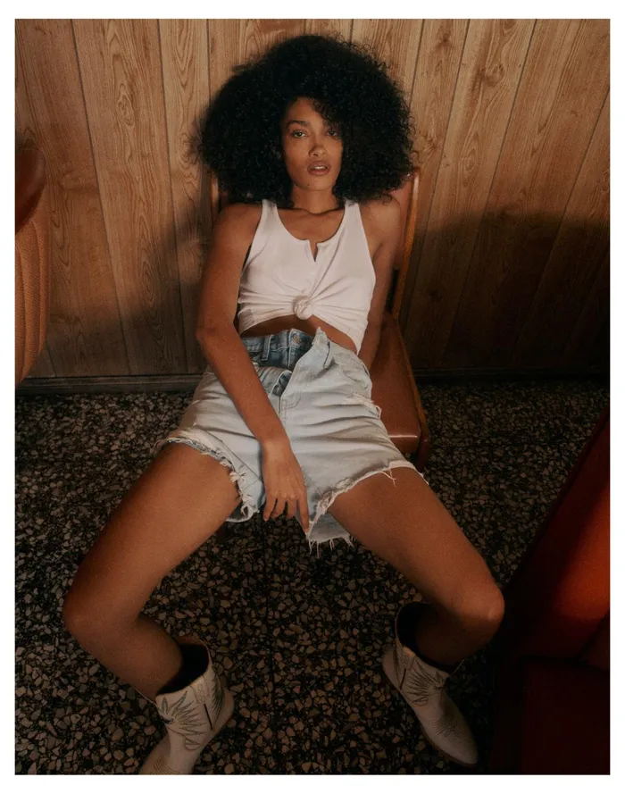 Women MWL Ribbed Split Neck Crop Tank Eyelet White Madewell Activewear Women MWL Ribbed Split Neck Crop Tank Eyelet White Madewell Activewear