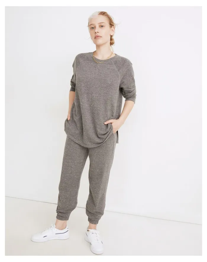 Women MWL Skyterry Baseball Tee Hthr Storm Madewell MWL Athleisure