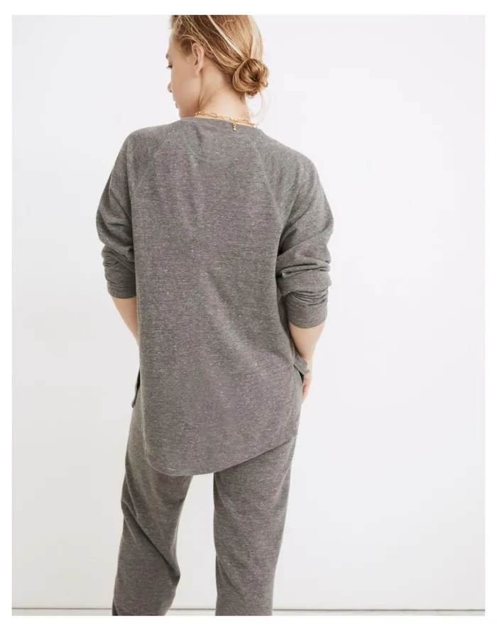 Women MWL Skyterry Baseball Tee Hthr Storm Madewell MWL Athleisure Women MWL Skyterry Baseball Tee Hthr Storm Madewell MWL Athleisure