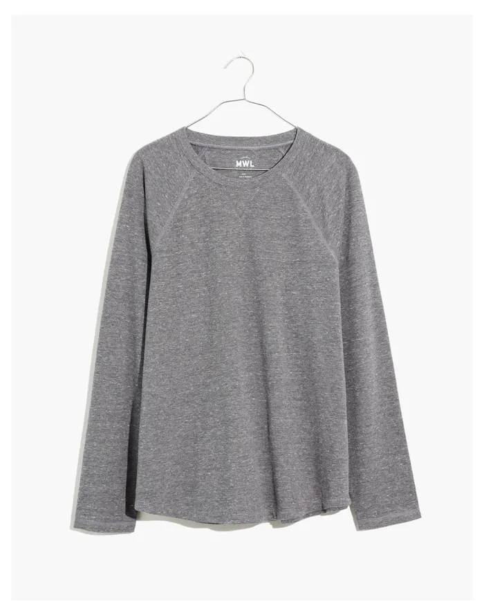 Women MWL Skyterry Baseball Tee Hthr Storm Madewell MWL Athleisure Women MWL Skyterry Baseball Tee Hthr Storm Madewell MWL Athleisure