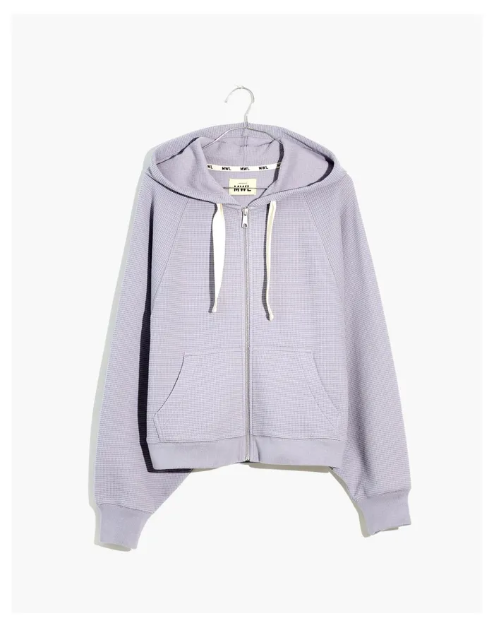 Women MWL Textured Waffle Cocoon Hoodie Sweatshirt Faded Lavender Madewell MWL Athleisure Women MWL Textured Waffle Cocoon Hoodie Sweatshirt Faded Lavender Madewell MWL Athleisure