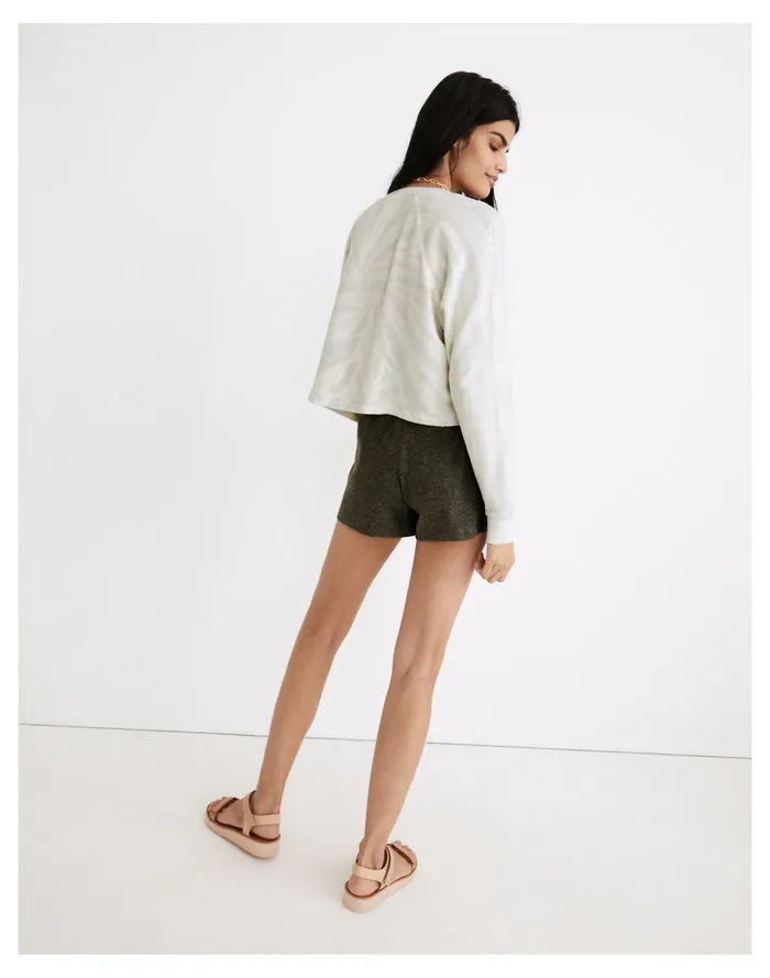 Women MWL Tie Dye Crop Sweatshirt Tee Morning Mist Madewell MWL Athleisure Women MWL Tie Dye Crop Sweatshirt Tee Morning Mist Madewell MWL Athleisure