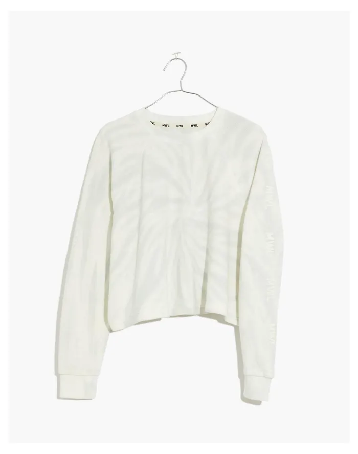 Women MWL Tie Dye Crop Sweatshirt Tee Morning Mist Madewell MWL Athleisure Women MWL Tie Dye Crop Sweatshirt Tee Morning Mist Madewell MWL Athleisure