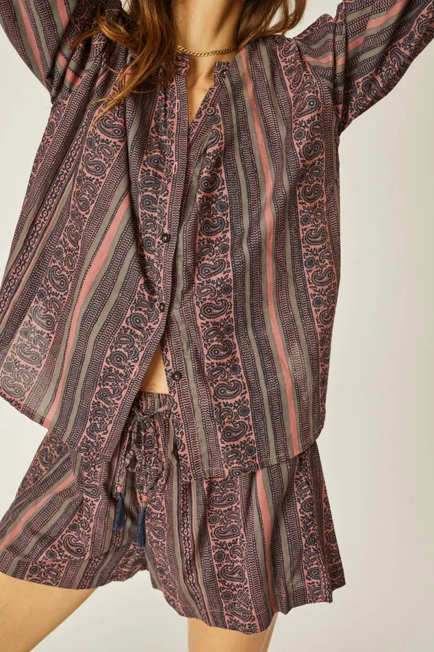Women Natalie Martin Bottoms Jasper Short Paisley Stripe Heather