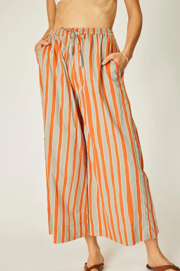 Women Natalie Martin Bottoms Lauren Pant Batik Stripe Sage