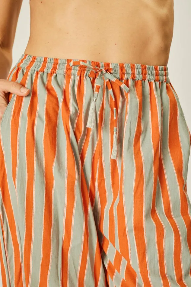 Women Natalie Martin Bottoms Lauren Pant Batik Stripe Sage