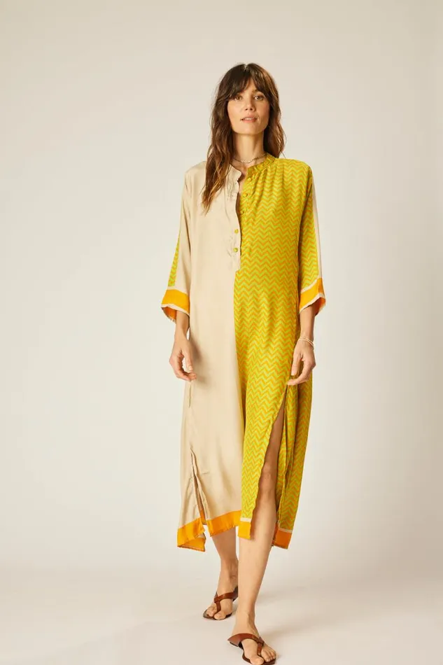 Women Natalie Martin Coverups Isobel Dress Block Zigzag Tangerine