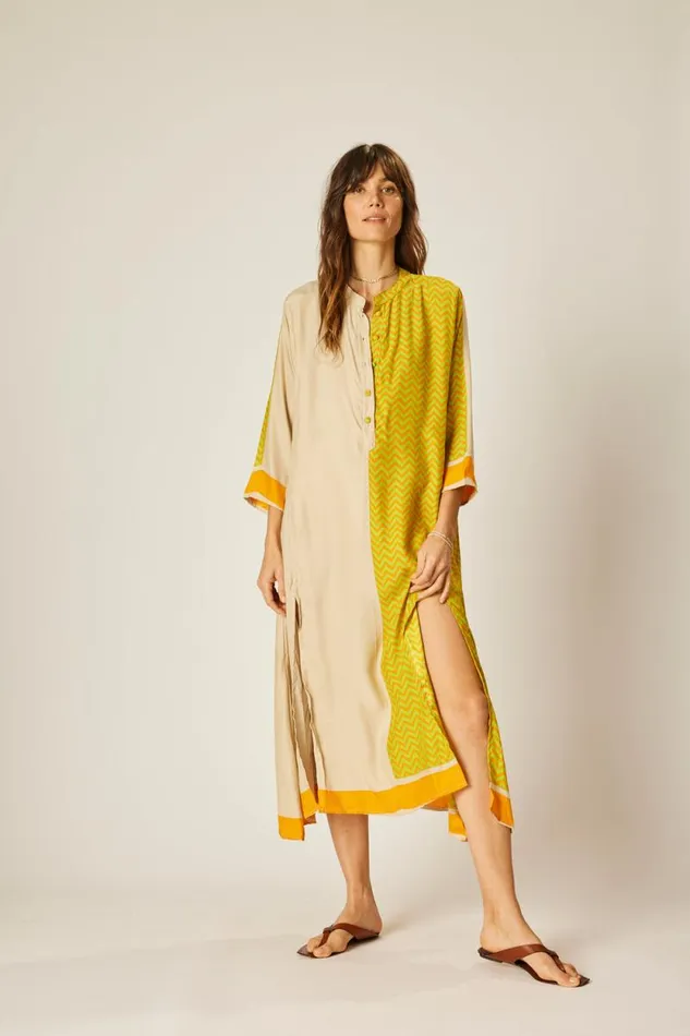 Women Natalie Martin Coverups Isobel Dress Block Zigzag Tangerine