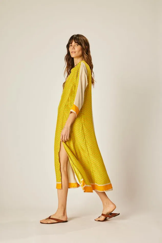Women Natalie Martin Coverups Isobel Dress Block Zigzag Tangerine
