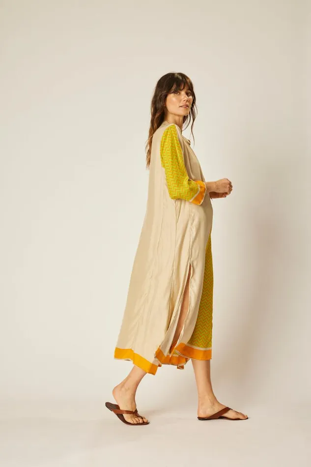Women Natalie Martin Coverups Isobel Dress Block Zigzag Tangerine