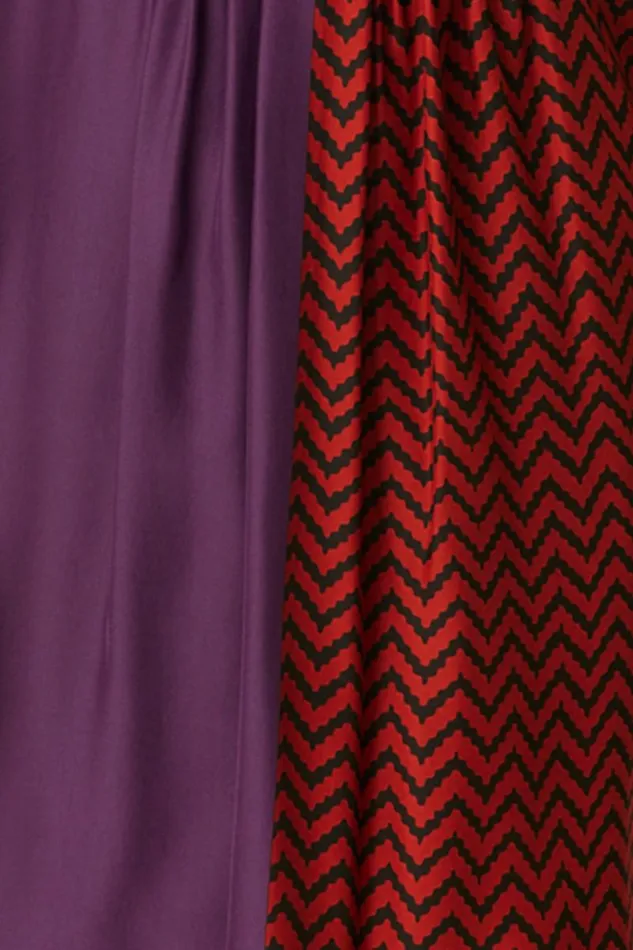 Women Natalie Martin Coverups Marin Dress With Sash Block Zigzag Aubergine