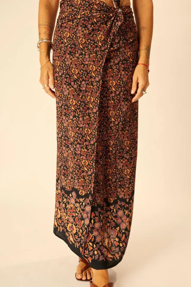 Women Natalie Martin Coverups SarongScarf Petite Fleur Noire