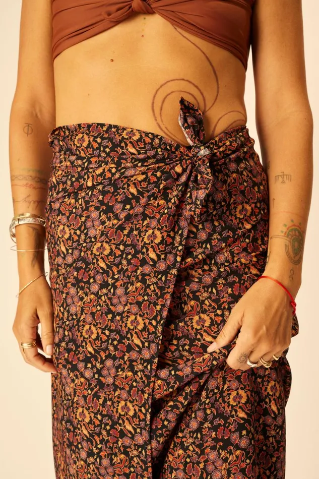 Women Natalie Martin Coverups SarongScarf Petite Fleur Noire