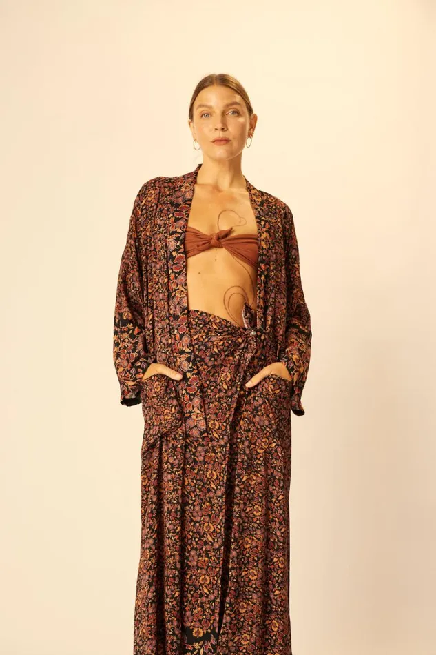 Women Natalie Martin Coverups SarongScarf Petite Fleur Noire