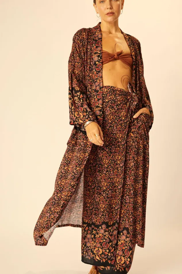 Women Natalie Martin Coverups SarongScarf Petite Fleur Noire