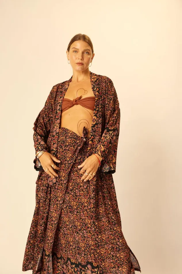 Women Natalie Martin Coverups SarongScarf Petite Fleur Noire