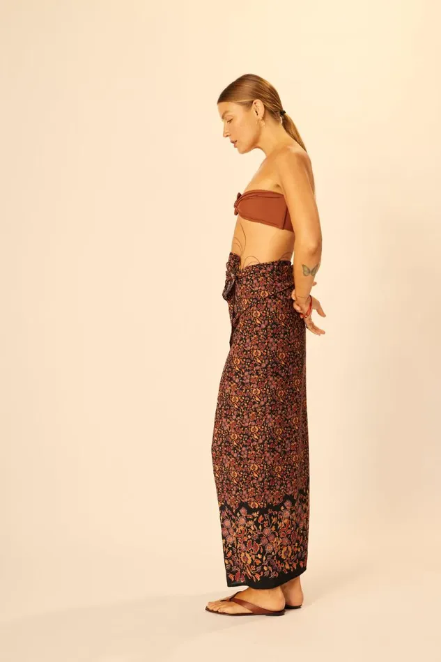 Women Natalie Martin Coverups SarongScarf Petite Fleur Noire