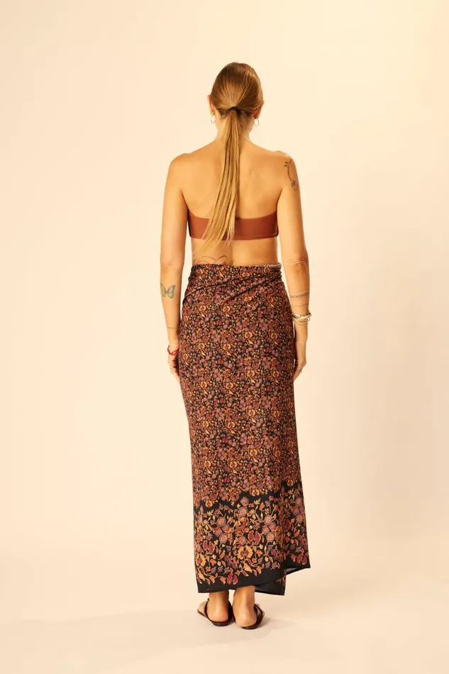 Women Natalie Martin Coverups SarongScarf Petite Fleur Noire