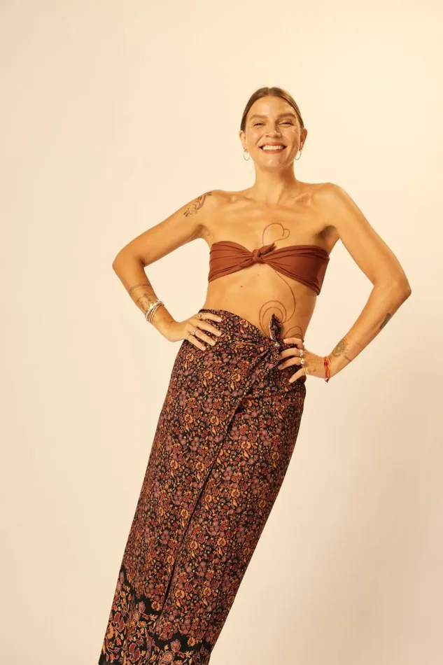 Women Natalie Martin Coverups SarongScarf Petite Fleur Noire