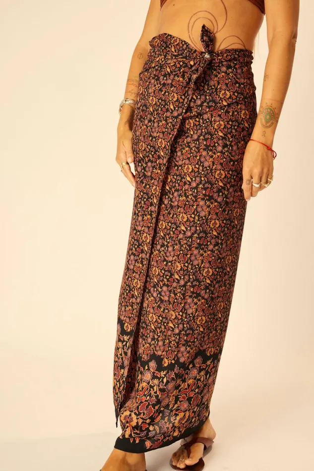 Women Natalie Martin Coverups SarongScarf Petite Fleur Noire