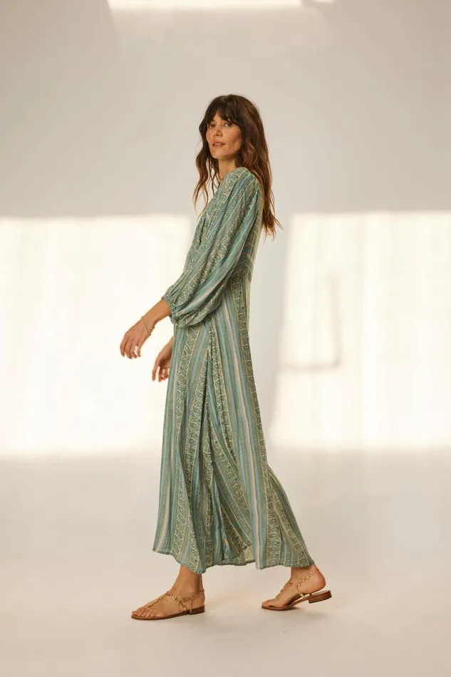 Women Natalie Martin Dresses Alice Dress Paisley Stripe Pool