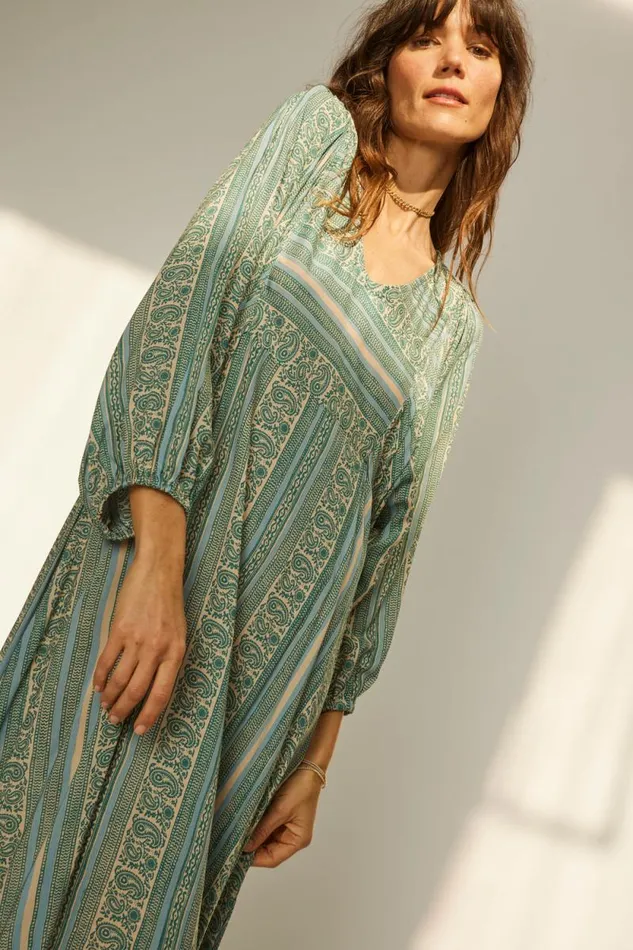 Women Natalie Martin Dresses Alice Dress Paisley Stripe Pool