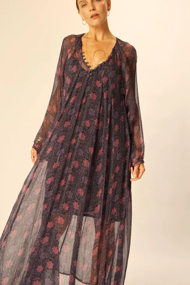 Women Natalie Martin Dresses Fiore Maxi Snowflake Aubergine