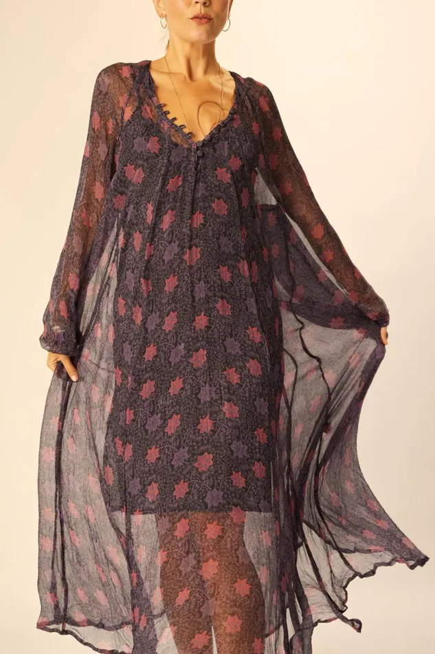 Women Natalie Martin Dresses Fiore Maxi Snowflake Aubergine