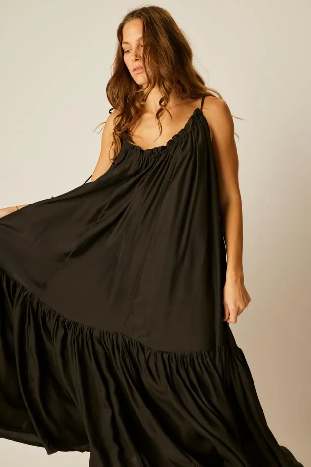 Women Natalie Martin Dresses Jerusha Maxi Black Silk
