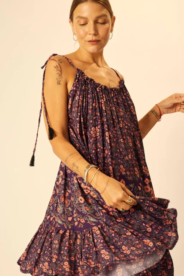 Women Natalie Martin Dresses Jerusha Mini Petite Fleur Aubergine