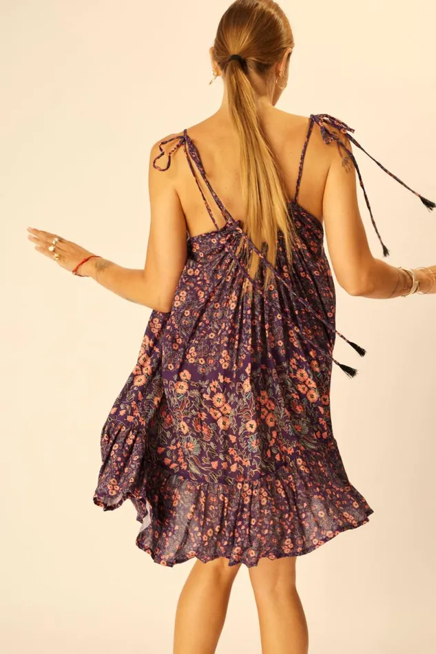 Women Natalie Martin Dresses Jerusha Mini Petite Fleur Aubergine