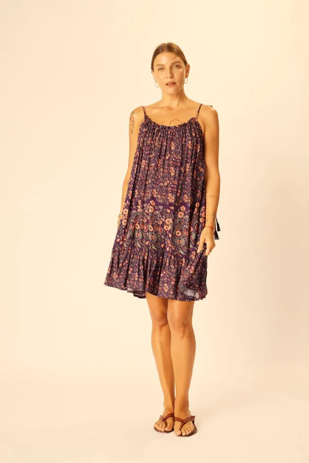 Women Natalie Martin Dresses Jerusha Mini Petite Fleur Aubergine