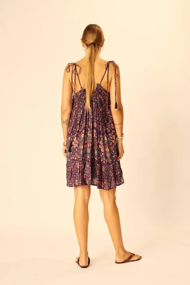 Women Natalie Martin Dresses Jerusha Mini Petite Fleur Aubergine