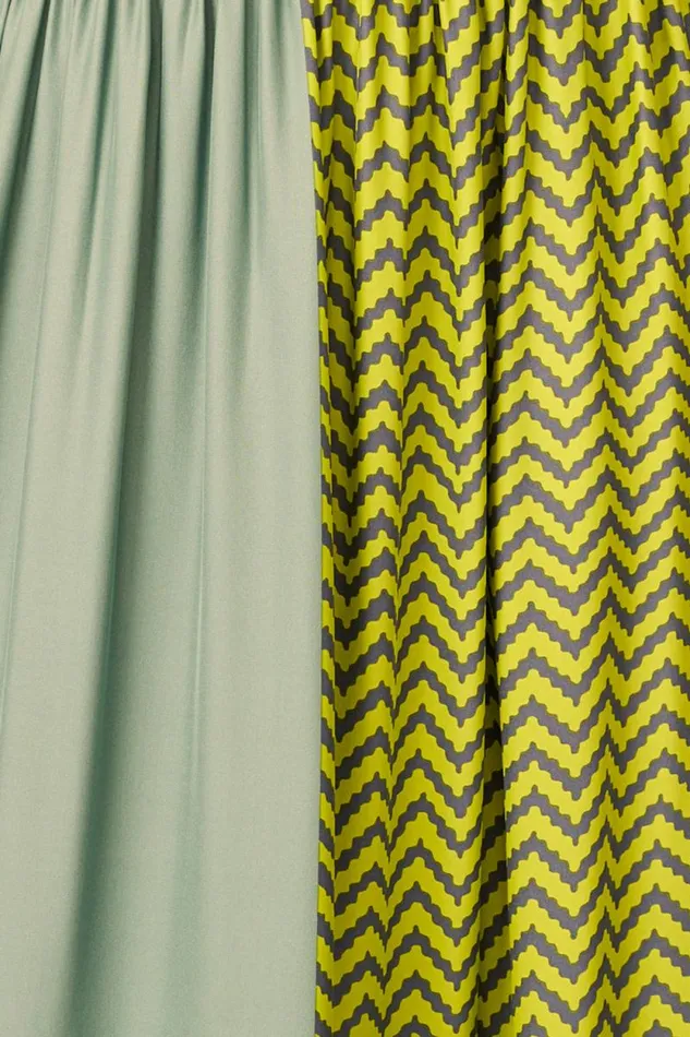 Women Natalie Martin Dresses Kate Long Sleeve Maxi Block Zigzag Lime