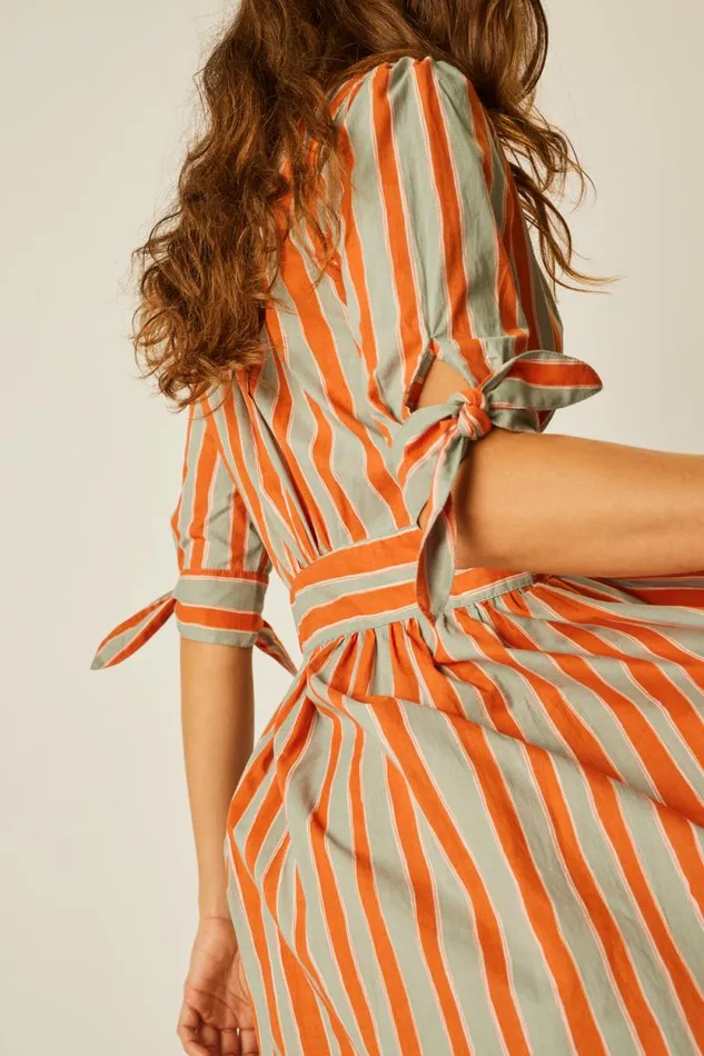 Women Natalie Martin Dresses Layla Dress Batik Stripe Sage