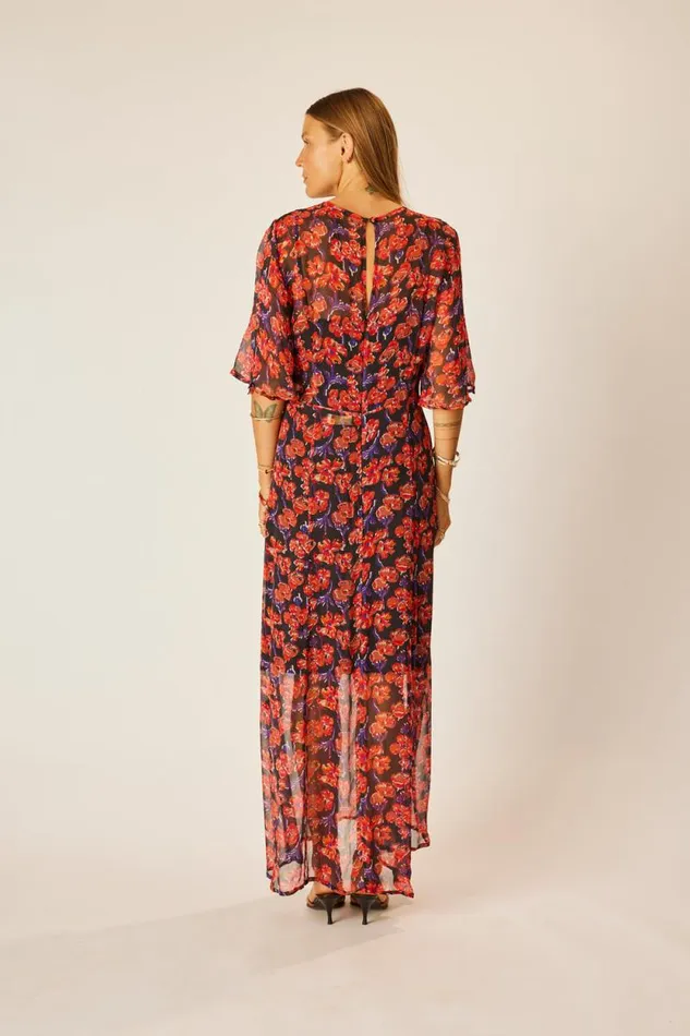 Women Natalie Martin Dresses Lily Dress Chiffon Watercolor Onyx