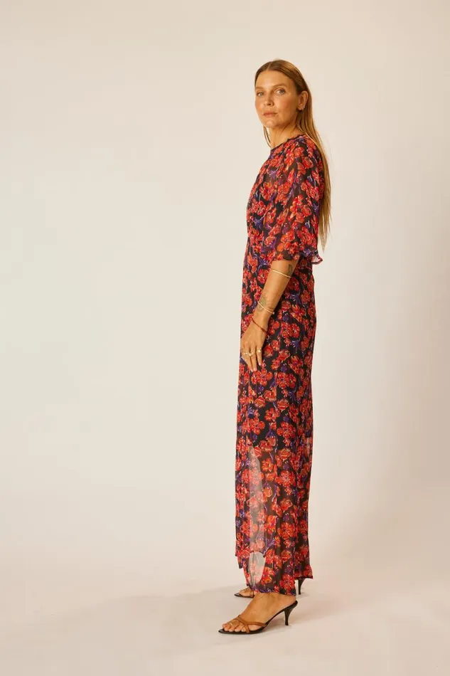Women Natalie Martin Dresses Lily Dress Chiffon Watercolor Onyx